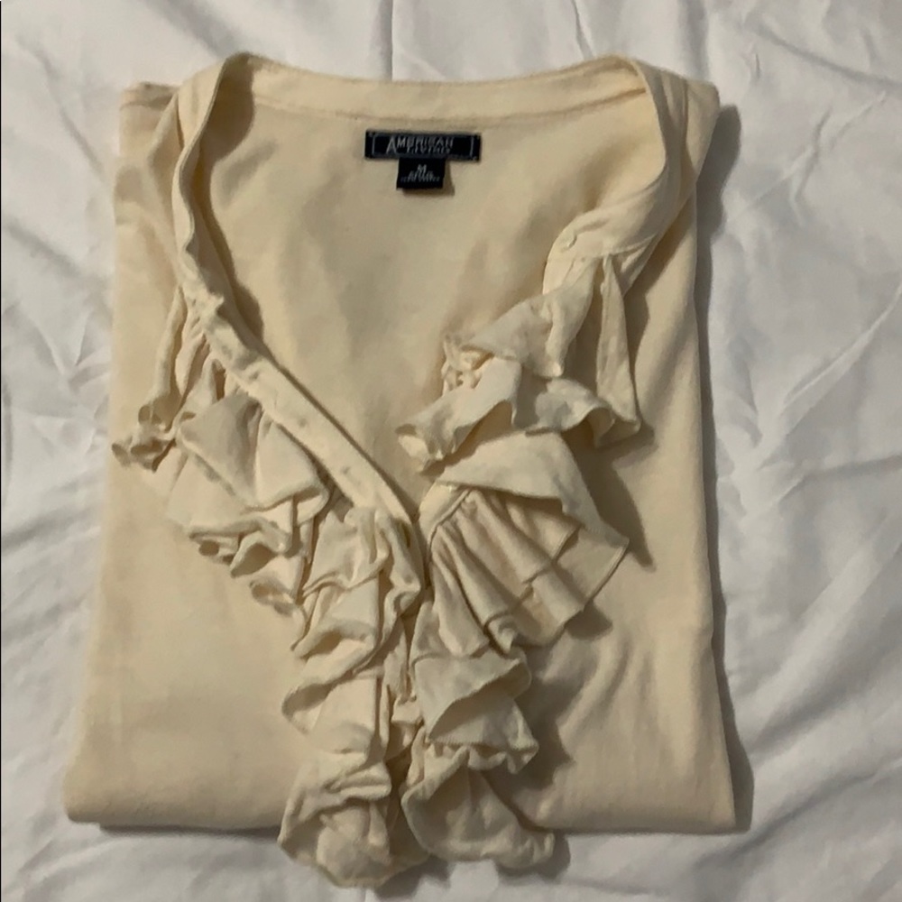 Ruffled cotton blouse